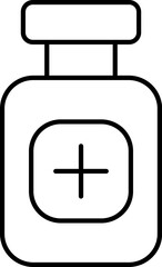 Obraz premium Isolated Medicine bottle icon in black line art.