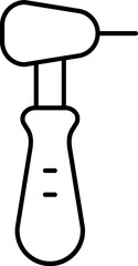 Flat style Dental Drill icon in line art.