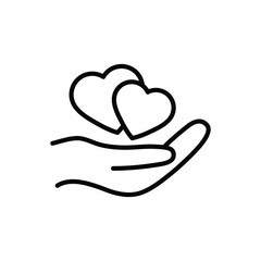Fototapeta premium heart in hand vector icon love icon care sign 