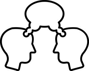 Two Man Thinking Same Icon In Flat Style