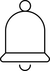 Flat Style Bell icon in thin line art.