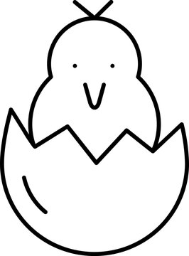 recommend clip art: Black Line Art Chick in Cracked Egg Icon.
