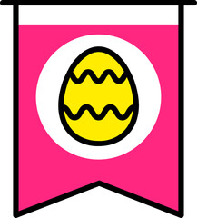 Easter Egg Bookmark icon in pink and yellow color.