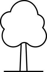 Line art Tree icon in flat style.