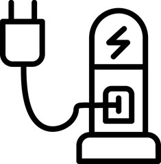 EV or Electric Charging Station icon in black line art.