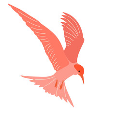 bird flying in flat style on white background vector