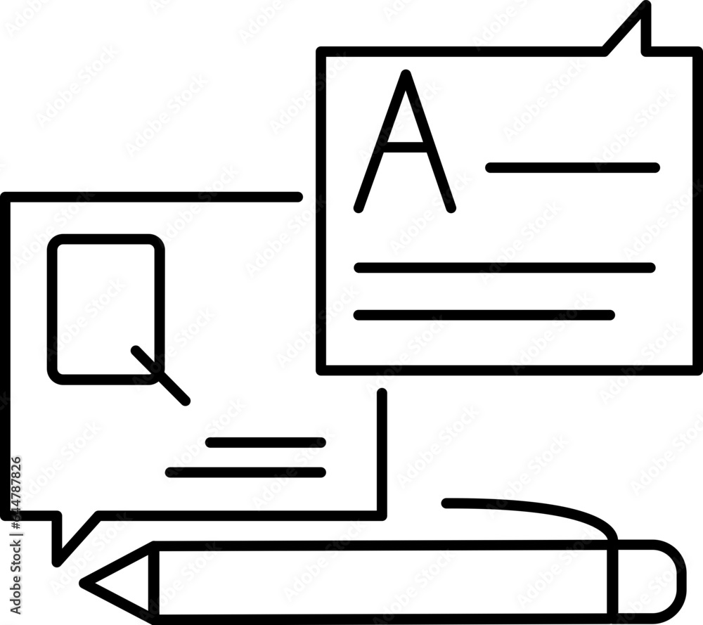 Poster edit message or comment icon in thin line art.