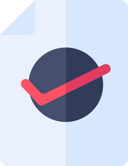 Check Document Paper icon in flat style.