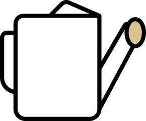 Watering Can Icon in Black Line Art.