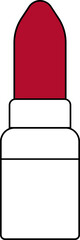 Red Lipstick Icon in Flat Style.