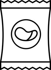 Flat style Bean or Seed packet icon in line art.