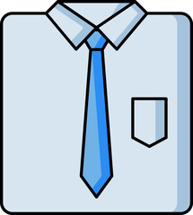 Blue Shirt with Necktie icon in flat style.