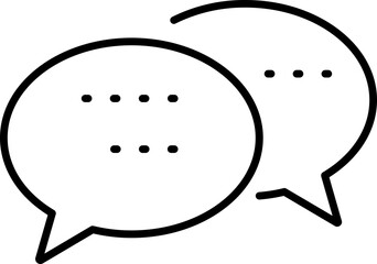 Speech bubble or Comments icon in thin line art.