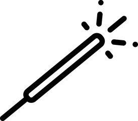 Sparkle Stick icon or symbol in black outline.