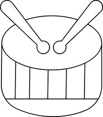 Isolated Drum Icon In Line Art.
