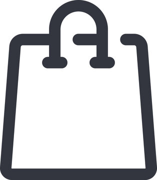 recommend clip art: Shopping or Carry Bag icon in black thin line art.