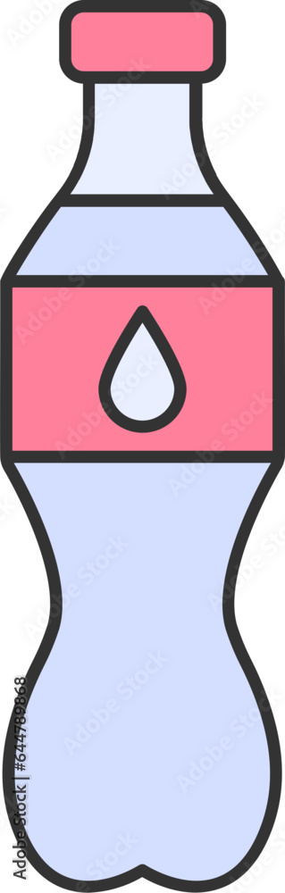 Canvas Prints Drink Bottle Icon In Blue And Pink Color.