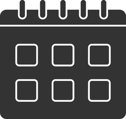 Flat Style Desk Calendar Icon In Gray And White Color.