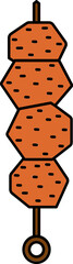 Shish Icon In Brown And Orange Color.