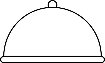 Cloche Icon In Black Line Art.