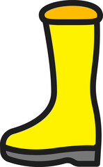 Isolated Long Boot Icon in Yellow Color.