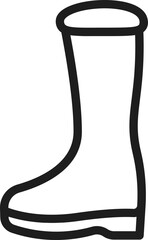 Long Boot Icon in Black Outline.