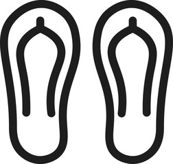 Illustration of Slippers Icon in Line Art.