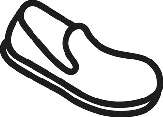 Isolated Shoes Icon in Black Line Art.
