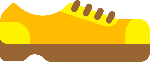Fototapeta premium Sportswear Shoes Icon in Yellow and Brown Color.