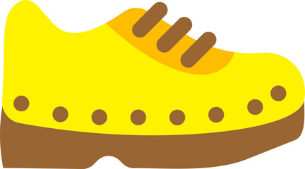 Sportswear Shoes Icon in Yellow and Brown Color.