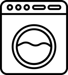 Washing Machine icon in black outline.