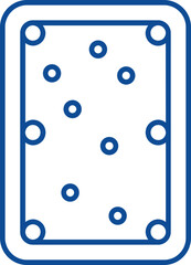 Flat Style Billiard Or Pool Table Icon In Blue Outline.