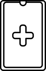 Fototapeta premium Emergency Phone Call or Healthcare App in Smartphone line icon.