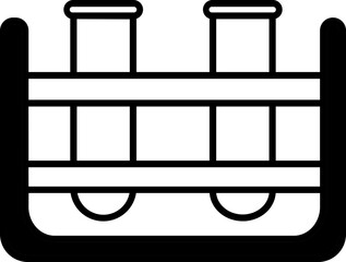 Test Tubes on Rack icon in black outline.