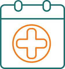 Obraz premium Line art Medical Calendar icon in flat style.