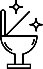 Commode Toilet Seat icon in thin line art.