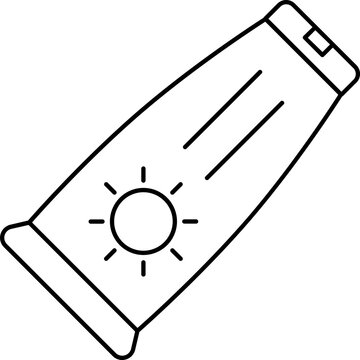 recommend clip art: Sunscreen Tube Icon In Line Art.