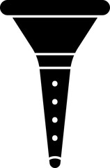 Trumpet Or Vuvuzela Icon In B&W Color.