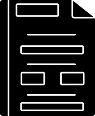 Document Paper Or Form Icon In B&W Color.