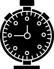 Stopwatch Icon In B&W Color.