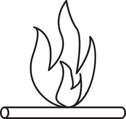 Bonfire Icon In Thin Line Art.
