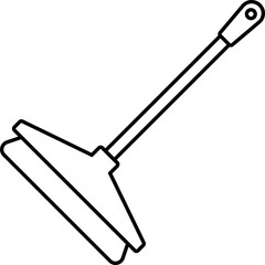 Isolated Wiper Icon In Black Line Art.