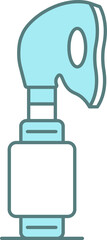 Oxygen Mask Icon In Blue And White Color.