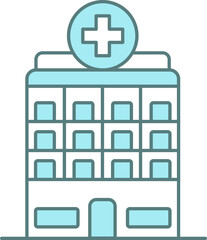 Fototapeta premium Hospital Building Icon In Blue And White Color.