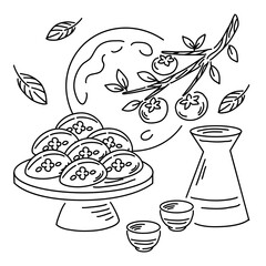 illustration of a korean sweets and drink