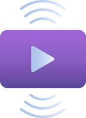 Wifi Play Icon In Purple And Blue Color.