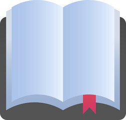 Open Book Icon In Blue And Black Color.