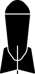 Mortar Bomb Icon In B&W Color.