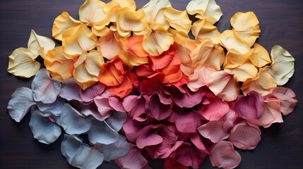 Diverse Petals: A collection of unique flower petals forming a bouquet