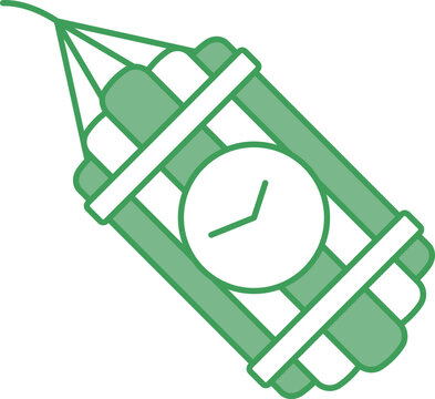 recommend clip art: Time Bomb Icon In Green And White Color.